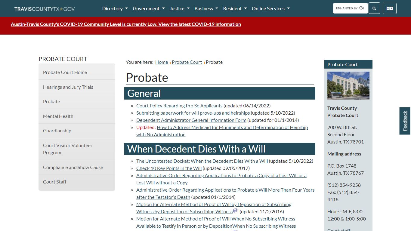 Probate - Travis County, Texas